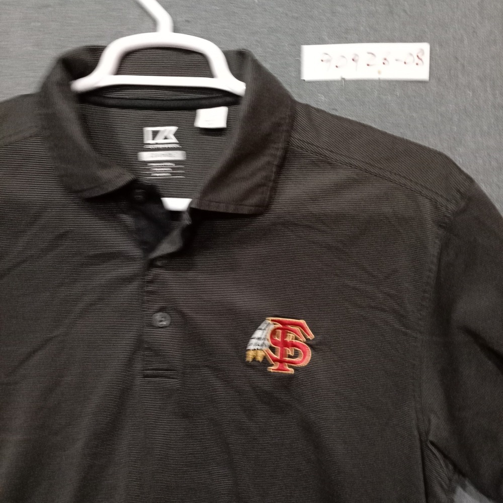Cutter & Buck Florida State Seminoles FSU Polo Shirt Mens Large Black DryTec
